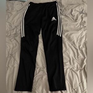 Adidas Black Joggers with White Stripes